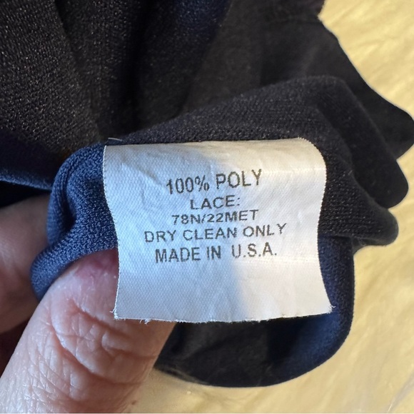 Slate & Willow Lined Midnight Blue Ruffle Sheath Midi Dress Romance Date Night - Picture 10 of 14